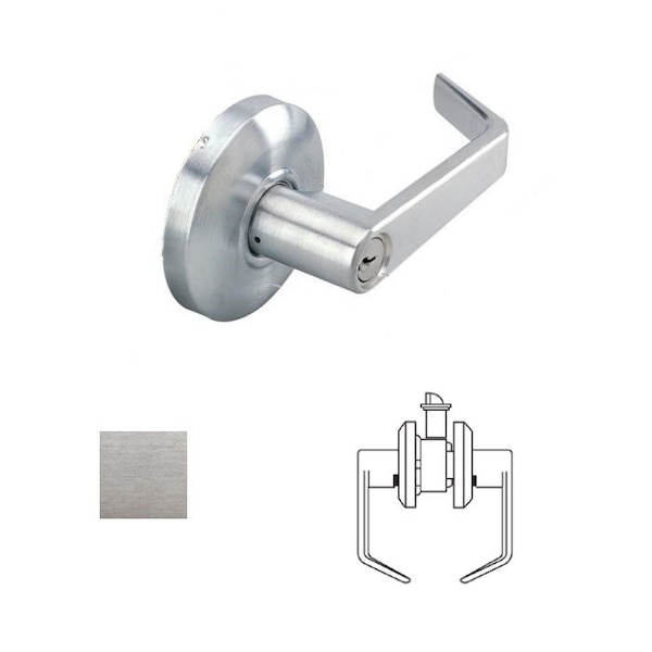 Cal-Royal Design Passage Lever Lock, 2-3/4 Backset, ASA Strike, US26D Satin Chrome SL30-26D - main